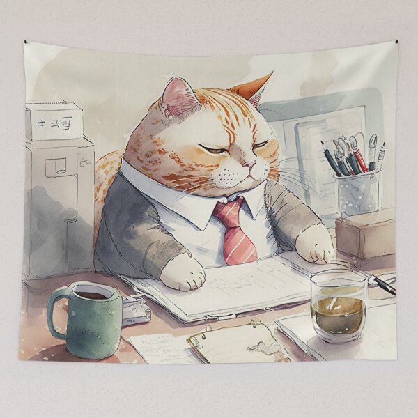 Item preview, Office Worker Cat Who Doesn't Want to Work designed and sold by Artistic Frontier.