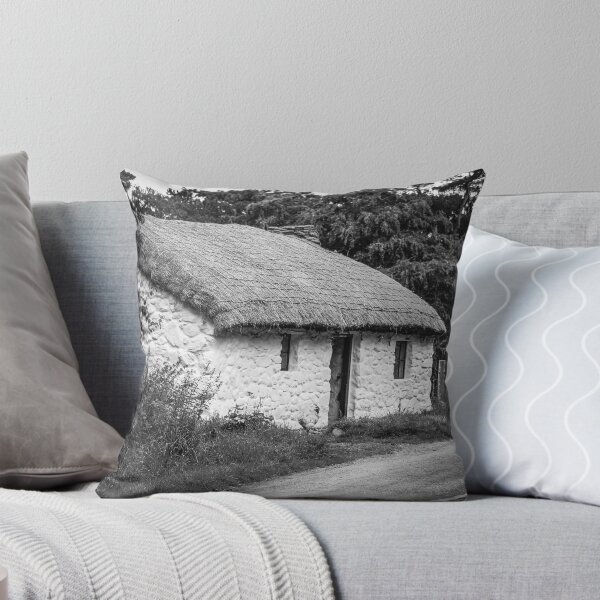 Item preview, Thatched Cottage Country Lane bw Northern Ireland designed and sold by eddiebarronshop.