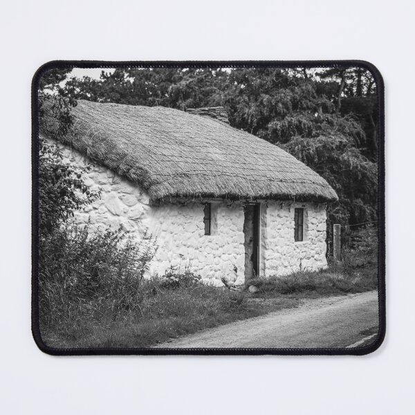 Item preview, Thatched Cottage Country Lane bw Northern Ireland designed and sold by eddiebarronshop.