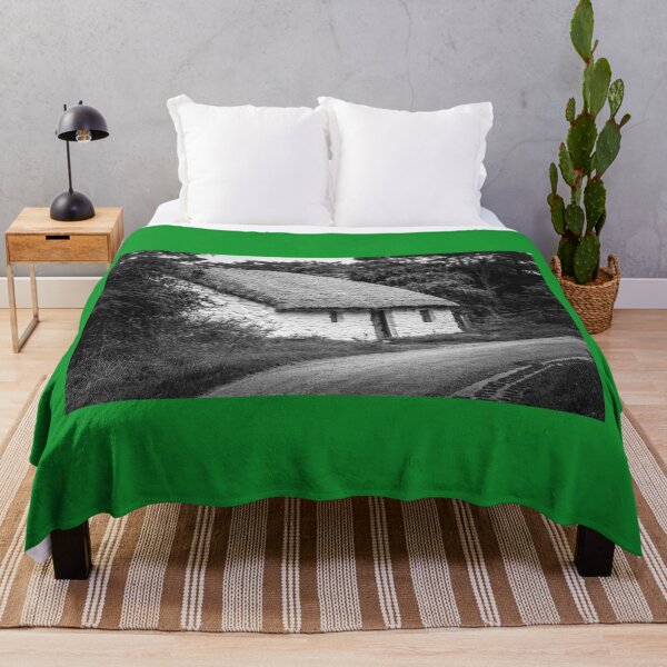 Item preview, Thatched Cottage Country Lane bw Northern Ireland designed and sold by eddiebarronshop.