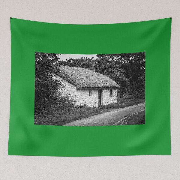 Item preview, Thatched Cottage Country Lane bw Northern Ireland designed and sold by eddiebarronshop.