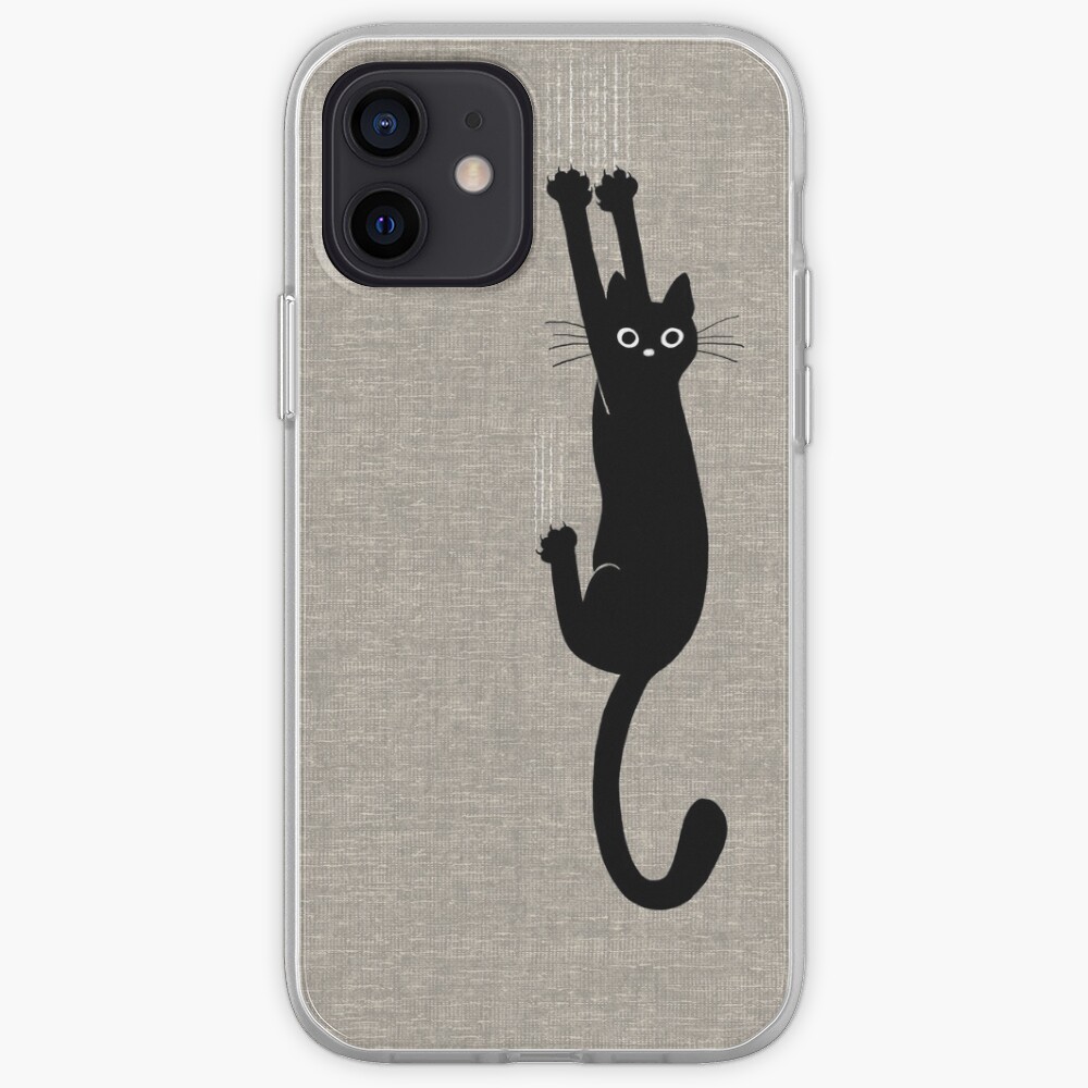 Black Cat Holding On iPhone Case & Cover