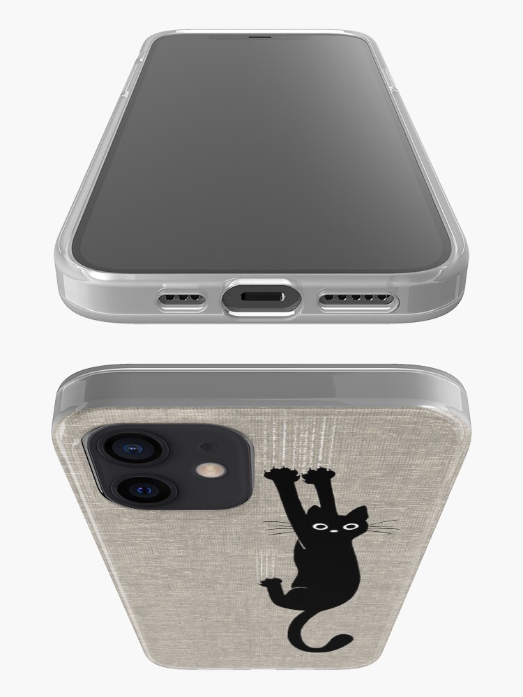 Alternate view of Black Cat Holding On iPhone Case & Cover