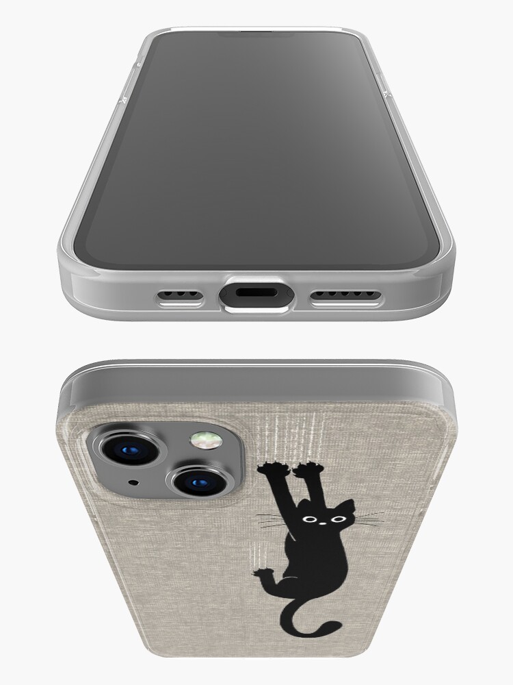 Alternate view of Black Cat Holding On iPhone Case