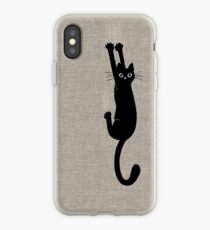 Black Cat Holding On iPhone Case