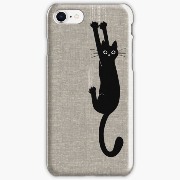Black Cat Holding On iPhone Snap Case