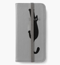 Black Cat Holding On iPhone Wallet/Case/Skin