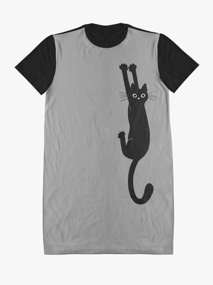 Alternate view of Black Cat Holding On Graphic T-Shirt Dress
