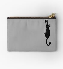 Black Cat Holding On Zipper Pouch