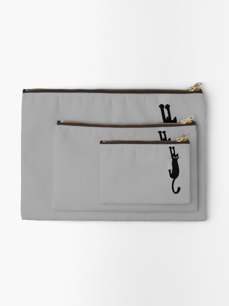 Alternate view of Black Cat Holding On Zipper Pouch