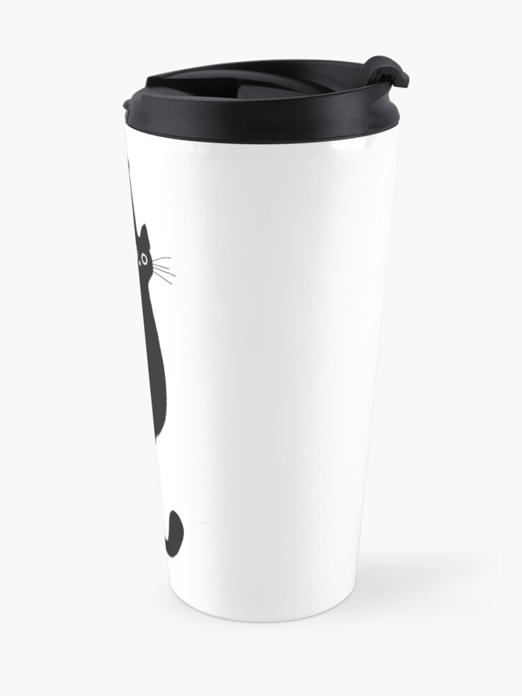 Alternate view of Black Cat Holding On Travel Coffee Mug