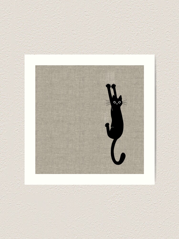 Black Cat Holding On Sticker for Sale by Jenn Inashvili