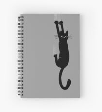 Black Cat Holding On Spiral Notebook