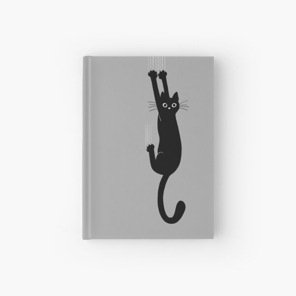 Black Cat Holding On Hardcover Journal