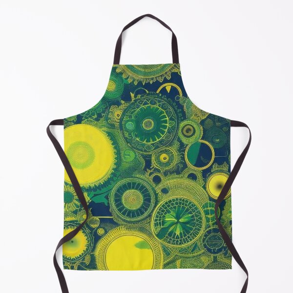 Item preview, Pattern Circle Wheels, Yellow and Deep Green designed and sold by Canadamarsworks.