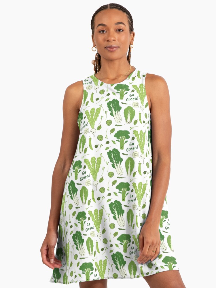Go Green! (Leafy Green!) Happy Garden Vegetables" A-Line Dress for Sale by  ShortCoffee | Redbubble