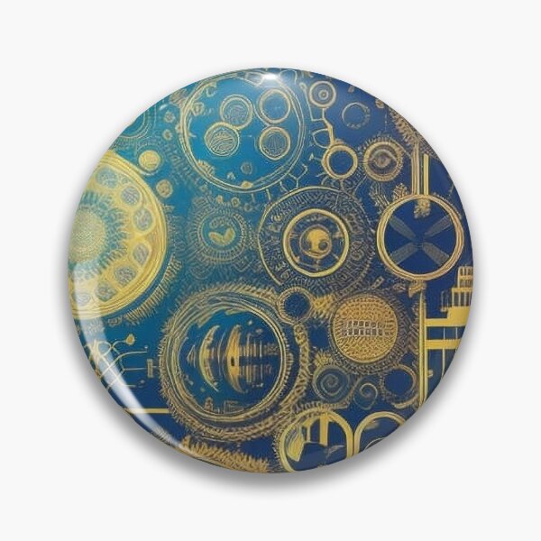 Item preview, Pattern Circle Wheels, Yellow and Deep Blue designed and sold by Canadamarsworks.