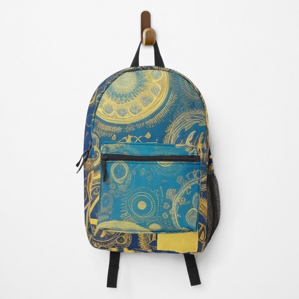 Item preview, Pattern Circle Wheels, Yellow and Deep Blue designed and sold by Canadamarsworks.