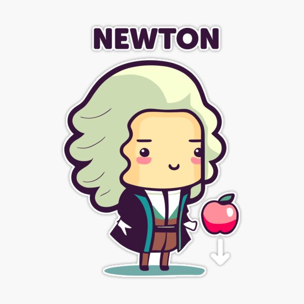 Isaac Newton Physicist Caricature Sticker Inch Glossy 1272