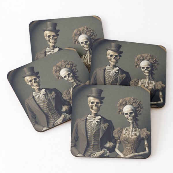 Item preview, Skeleton Couple in Love Holding Hands Valentines, Wedding, Anniversary, Birthday Funny Gift  designed and sold by CoyoteStudio.
