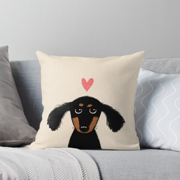 Item preview, Dachshund Puppy Love | Cute Black and Tan Wiener Dog with Heart designed and sold by Jenn Inashvili.