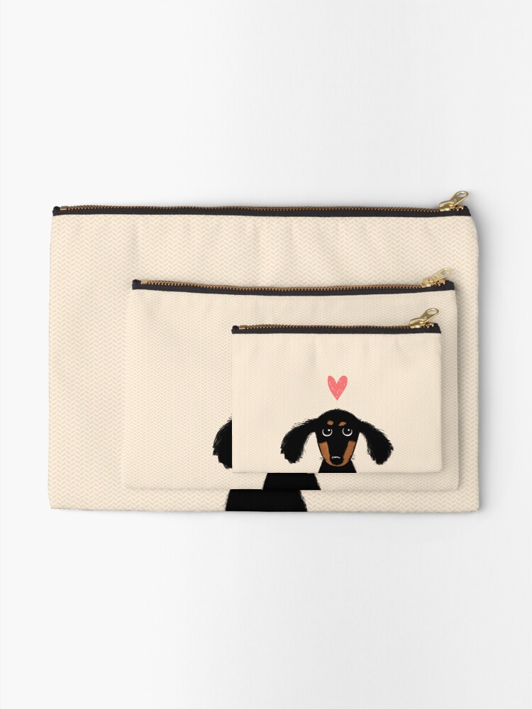 Alternate view of Dachshund Puppy Love Zipper Pouch