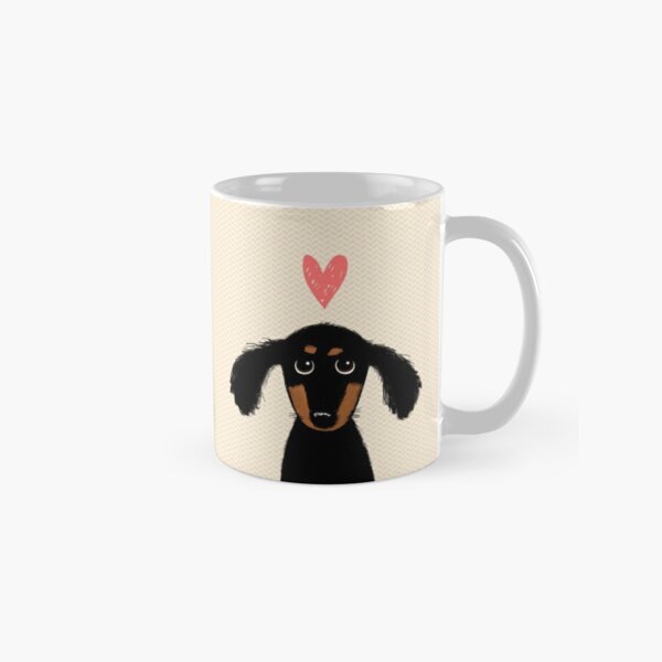 Dackel Welpen Liebe | Netter schwarzer und brauner Wiener Hund mit Herz Tasse (Standard)