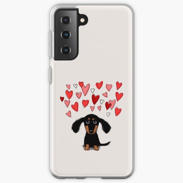 Cute Dachshund Puppy Dog with Valentine Hearts Samsung Galaxy Soft Case