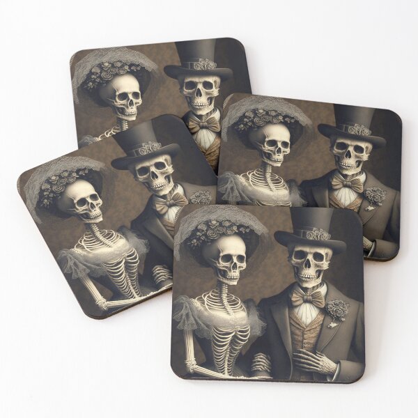 Item preview, Skeleton Couple in Love Holding Hands Valentines, Wedding, Anniversary, Birthday Funny Gift  designed and sold by CoyoteStudio.