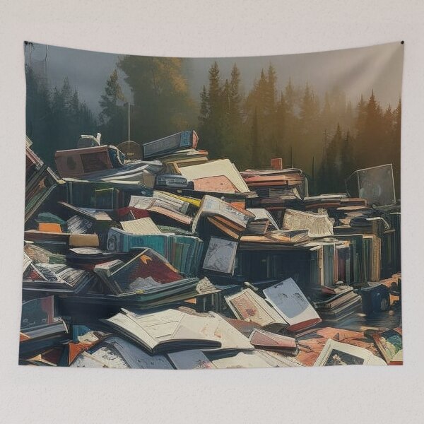 Item preview, Book Pile Outdoors designed and sold by Canadamarsworks.