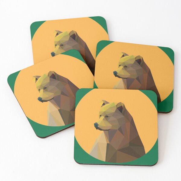Item preview, Cartoony Geometric Brown Bear Illustrated designed and sold by Miru-mir.
