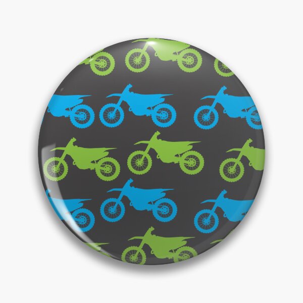 Artikelvorschau, Blaues und grünes Motocross-Schmutz-Fahrrad-Muster entworfen und verkauft von DirtyGirlGraphics.