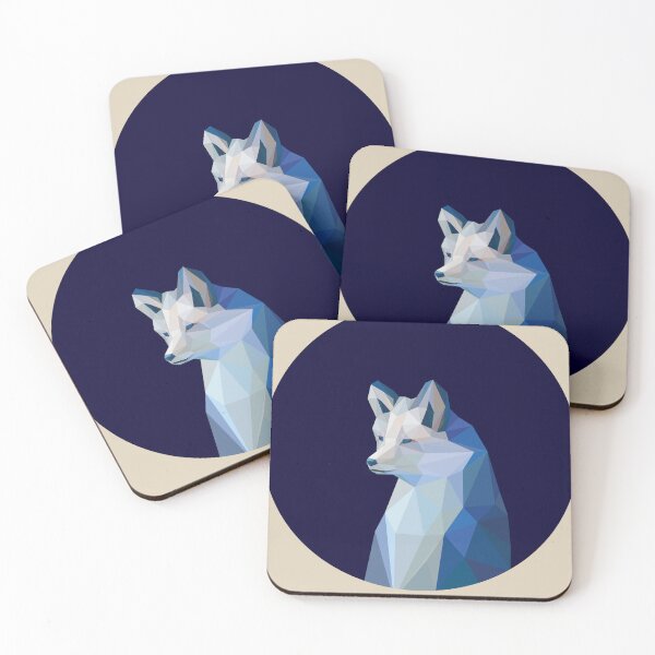 Item preview, Cartoony Geometric Arctic Fox Illustrated designed and sold by Miru-mir.