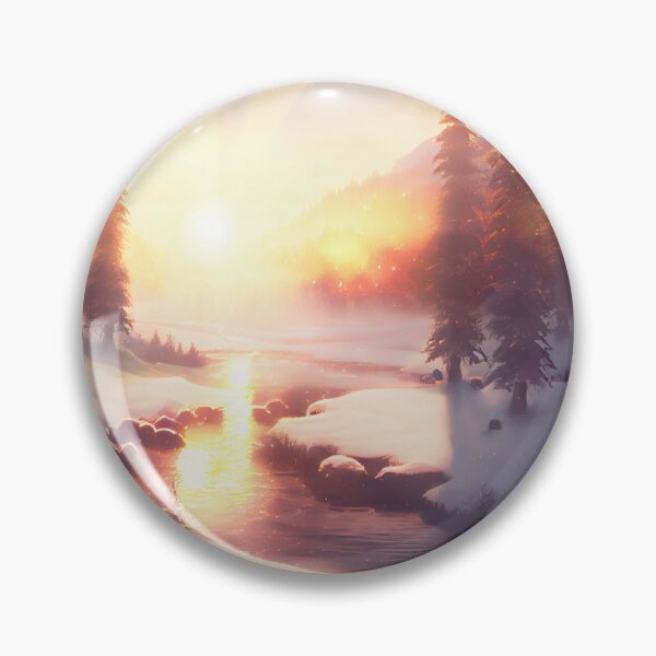 Item preview, Winter landscape in golden hour designed and sold by Maniock.