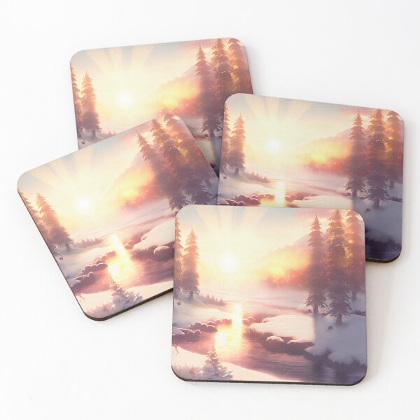 Item preview, Winter landscape in golden hour designed and sold by Maniock.