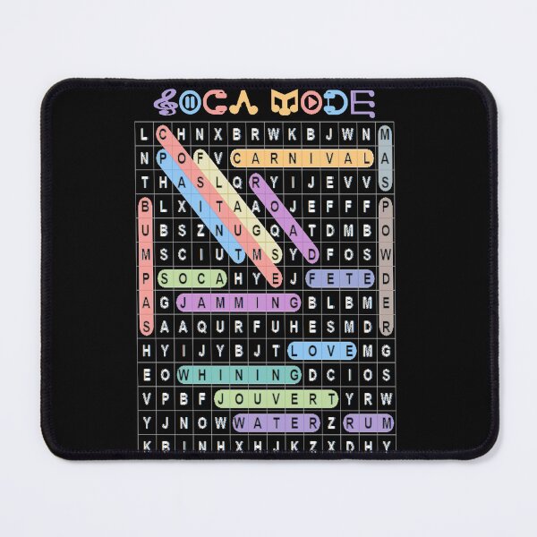 Item preview, Caribbean Festival Word Search Puzzle - Black and White Print designed and sold by Soca-Mode.