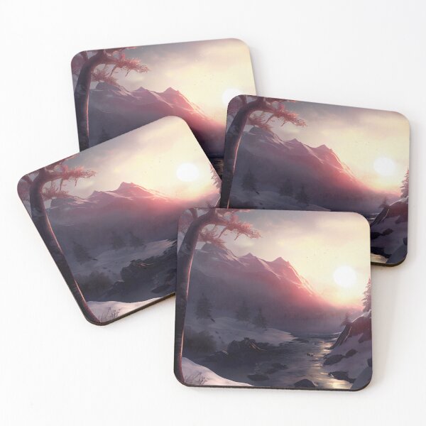 Item preview, River and forest in winter at sunrise. designed and sold by Maniock.