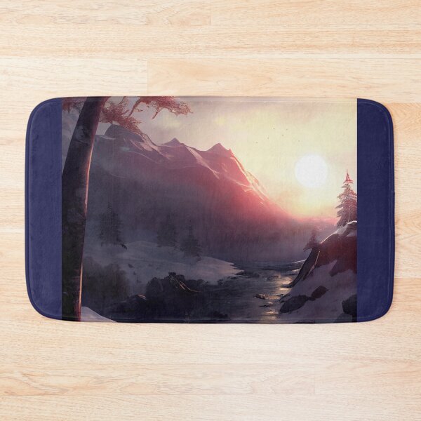 Item preview, River and forest in winter at sunrise. designed and sold by Maniock.