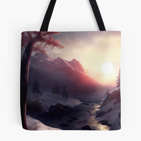 Item preview, River and forest in winter at sunrise. designed and sold by Maniock.