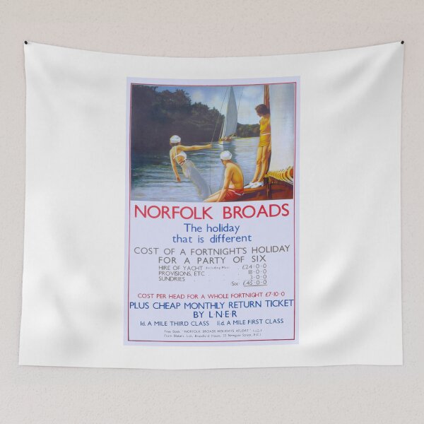Item preview, Vintage LNER Railway travel poster Norfolk Broads holidays designed and sold by Random Railways.