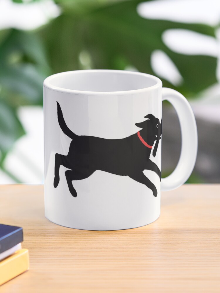 Black lab coffee top mug