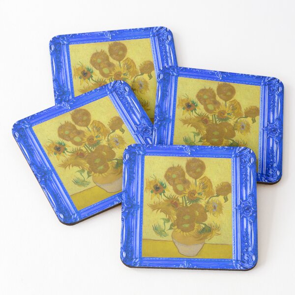 Item preview, Van Gogh Sunflowers Painting Blue Frame designed and sold by Teetans.