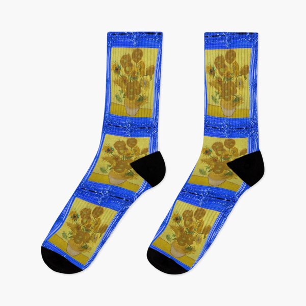 Item preview, Van Gogh Sunflowers Painting Blue Frame designed and sold by Teetans.