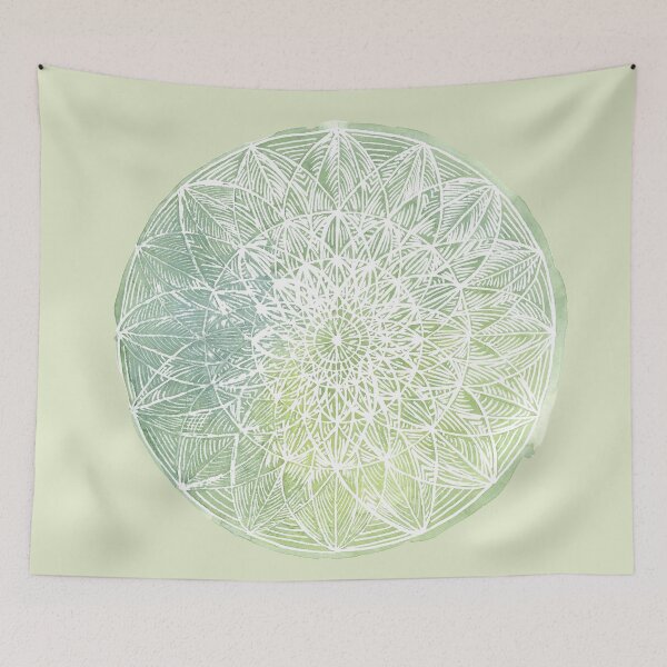 Item preview, Green Mandala Lotos 'Pine' Art Watercolor designed and sold by Glatti.