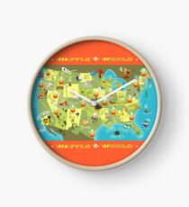 Waffle World Map Clock