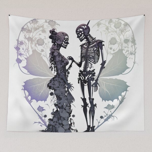 Item preview, Skeleton Couple in Love Holding Hands Valentines, Wedding, Anniversary, Birthday Funny Gift  designed and sold by CoyoteStudio.