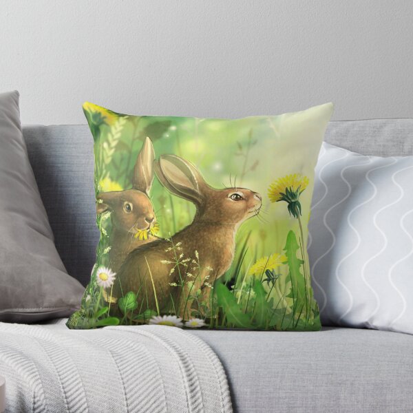 Sunny Bunnies Pillows & Cushions for Sale