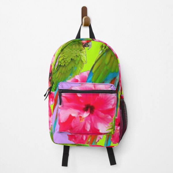 Item preview, DECORATIVE GREEN MACAWS PINK HIBISCUS LILAC ART designed and sold by sharlesart.