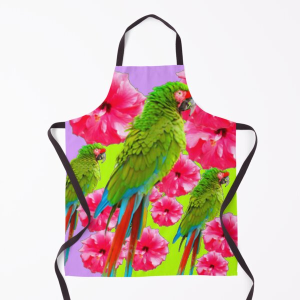 Item preview, DECORATIVE GREEN MACAWS PINK HIBISCUS LILAC ART designed and sold by sharlesart.
