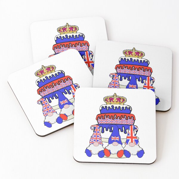 Item preview, 3 British Gnomes England British Flag Cute Union Jack Cake Crown designed and sold by funnytshirtemp.